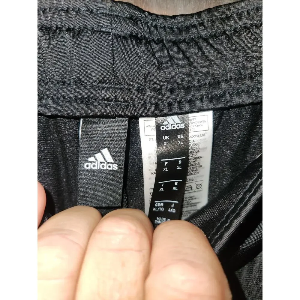 Adidas Men's Track Pants XL Black White 3-Stripes Athletic Zip Ankle